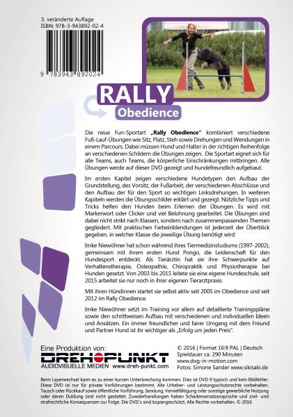 Rally Obedience Trainings DVD von Imke Niewöhner - Cover Rückseite - Klappentext